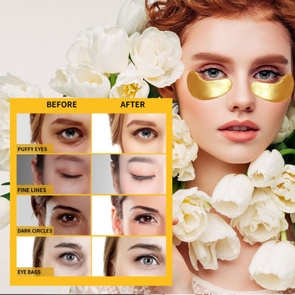 24K Gold Under Eye Patches (30 Pairs) - Luxury Collagen Eye Masks for Puffy Eyes, Dark Circles & Eye Bags Treatment