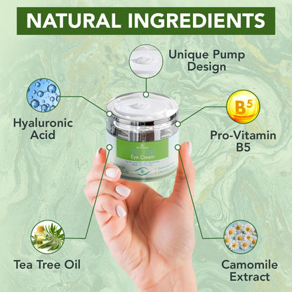 NOVEHA Tea Tree Oil Anti Wrinkle Eye Cream – Eyelid Cream for Dry & Itchy Skin, Hydrating Under Eye Treatment for Wrinkles, Dark Circles & Puffiness, Face Moisturizer – 1.69 Fl Oz