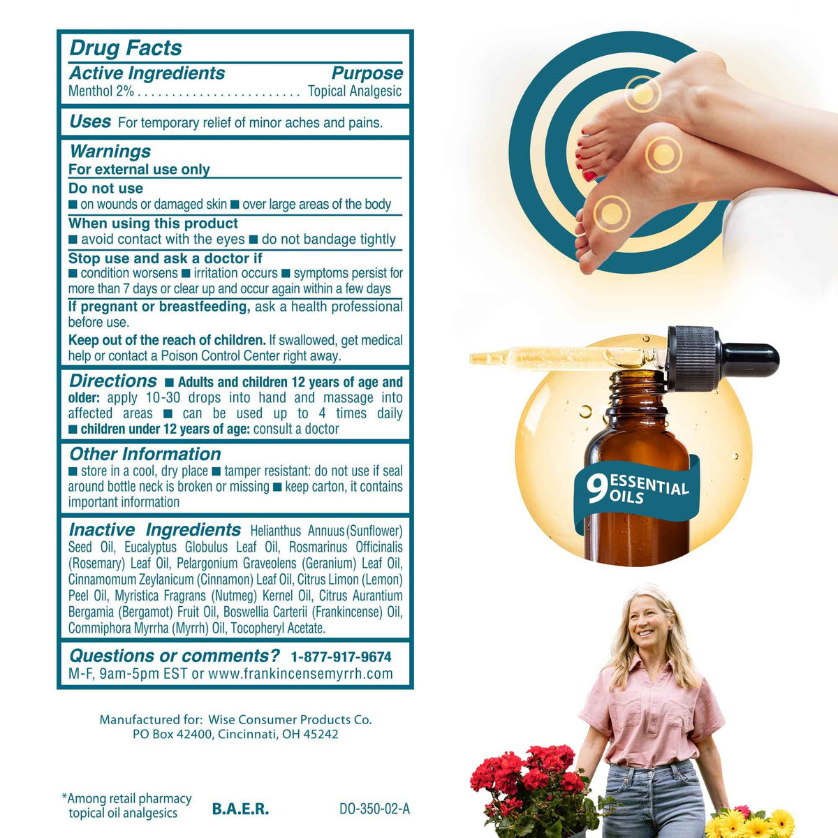 FRANKINCENSE & MYRRH Foot Pain Relief Rubbing Oil, Neuropathy Pain Relief for feet, Frankincense Essential Oil, Diabetic Lotion & Cream, Nerve, Neuropathy, Maximum Strength - 2 Pack