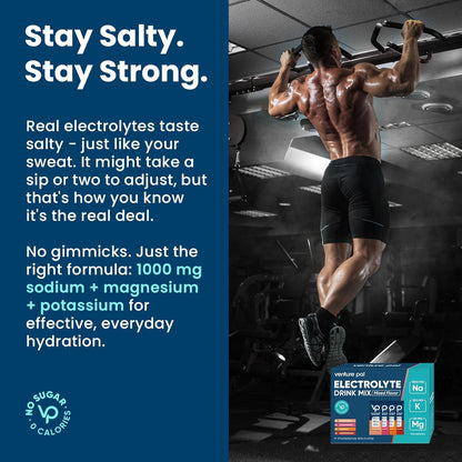 Venture Pal High Sodium Sugar Free Electrolytes Powder Packet, 16 Sticks - Hydration Packets with Vitamin, Sodium & Potassium, Zero Calories, Vegan, Keto & Paleo Friendly Electrolyte Drink Mix