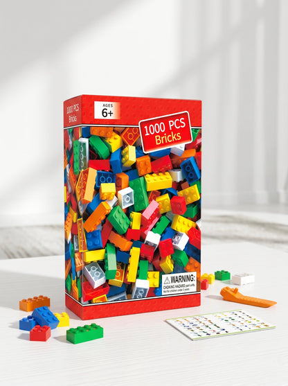 1000 PCS Classic Building Blocks Set, Safe ABS STEM Educational Construction Toy Gift for Kids Ages 3+