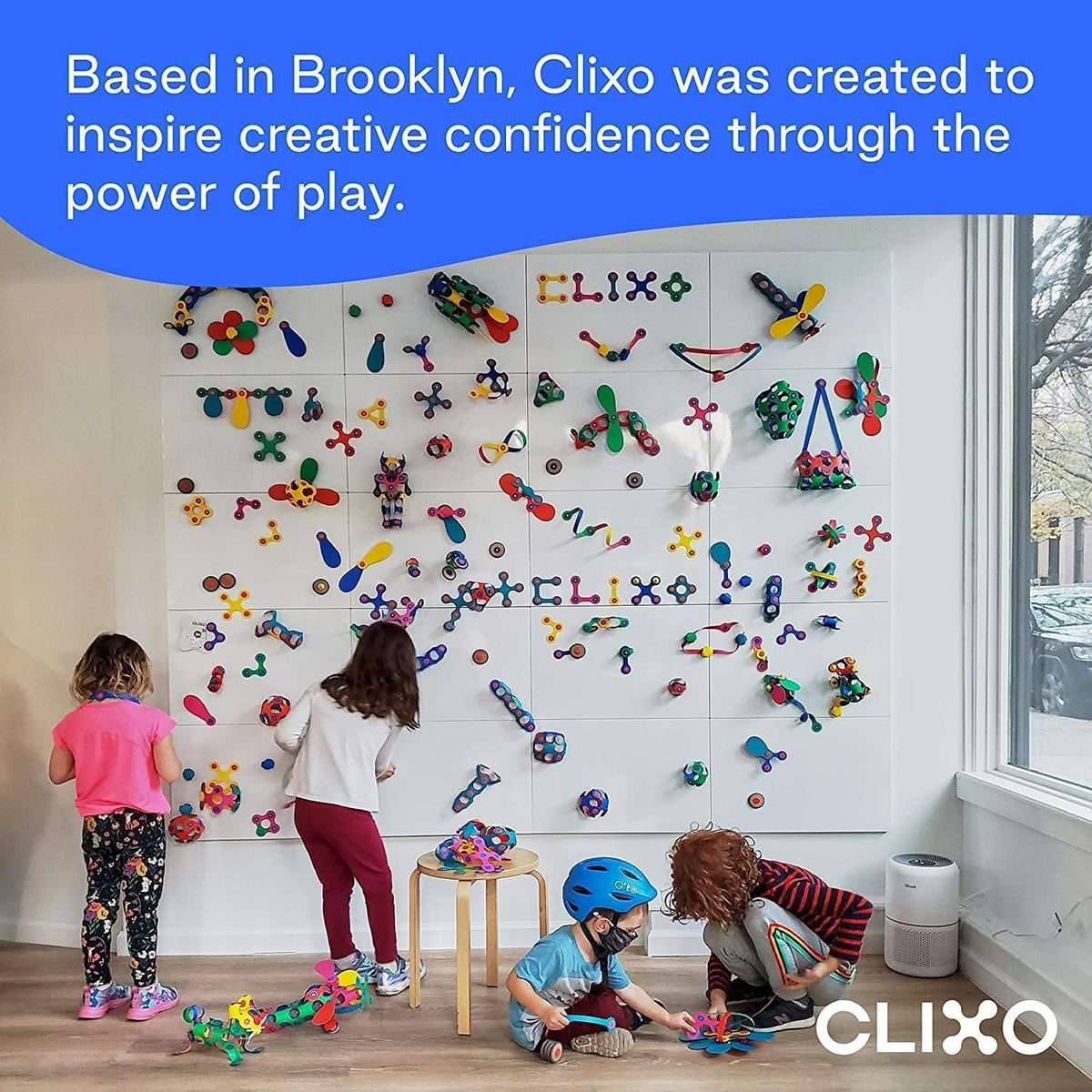 Clixo Rainbow Max 54 Piece Pack - Flexible, Durable, Imagination-Boosting Magnetic Building Toy- Modern, Modular Designs for Hours of STEM Play. A Multi-Sensory Magnet Toy, Travel Friendly. Ages 4-99