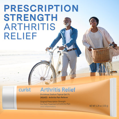 Curist Diclofenac Arthritis Cream Gel 1% (3 Tubes of 150g) - for Wrists, Feet, Elbows, & Ankles. Hand Arthritis Pain Relief & Knee Arthritis Pain Relief (3 Pack, 5.29 oz ea.)