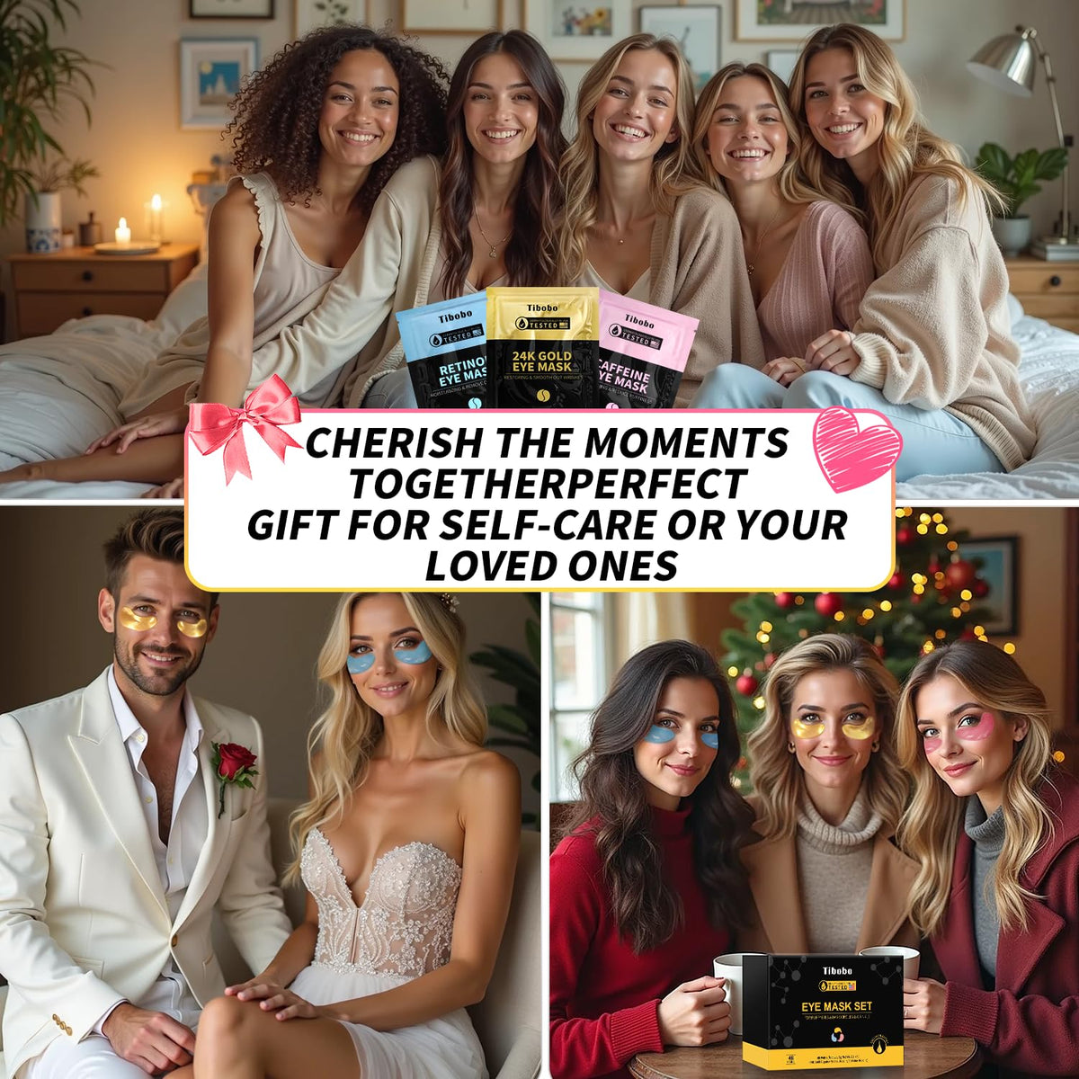 24K Gold & Retinol Under Eye Patches - Caffeine Eye Mask for Puffy Eyes, Dark Circles & Wrinkles - Valentines Day Gift (36 Pairs)