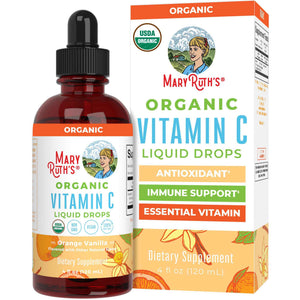 MARYRUTH'S Organic Vitamin C Supplement - Liquid Vitamin C Liquid Drops for Adults & Kids - Immune Support Supplement for Overall Health