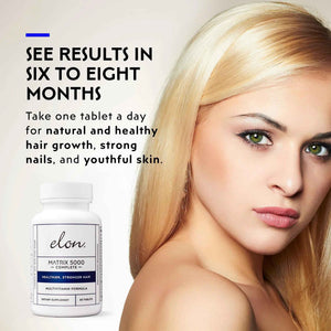Elon Matrix 5000 Complete Multivitamin - Skin, Hair and Nail Growth Vitamins - Healthy Hair Growth Vitamins for Women & Men