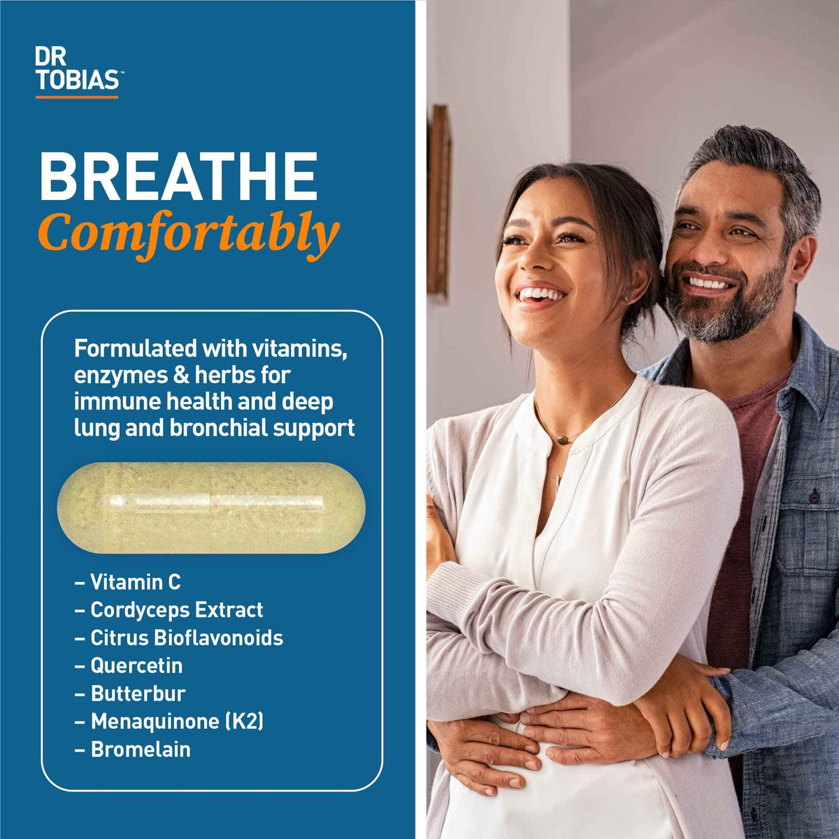 Dr. Tobias Lung Health and Oregano & Caprylic Acid Blend, Supports Lung Cleanse & Detox, Intestinal Health, Immune Support with Prebiotics & Herbs for Women & Men