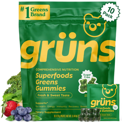 Adult Greens Gummies Sugar Free Multivitamin & Prebiotic Fiber, 10 ct