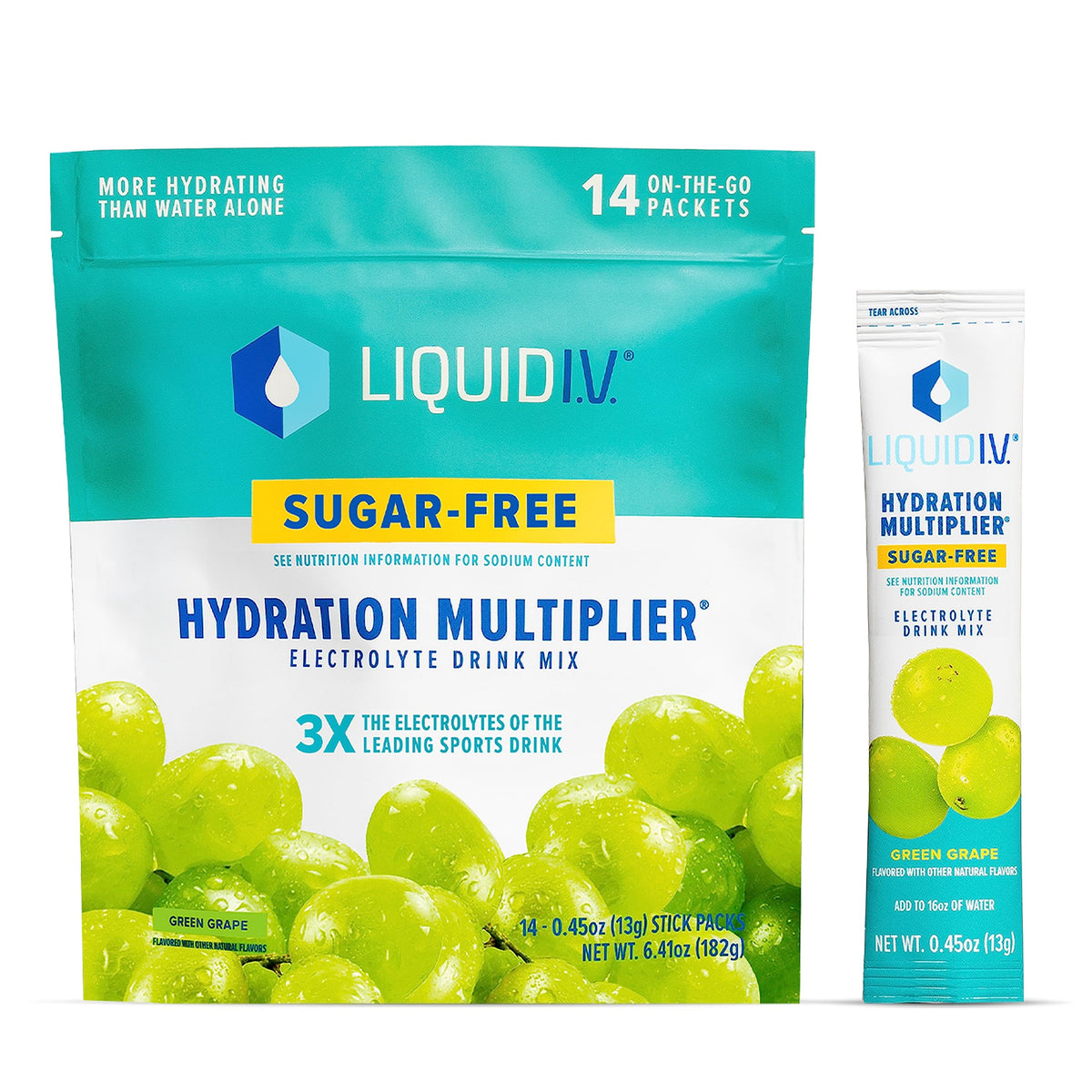 Liquid I.V. Sugar-Free Hydration Multiplier - Green Grape – Hydration Powder Packets 