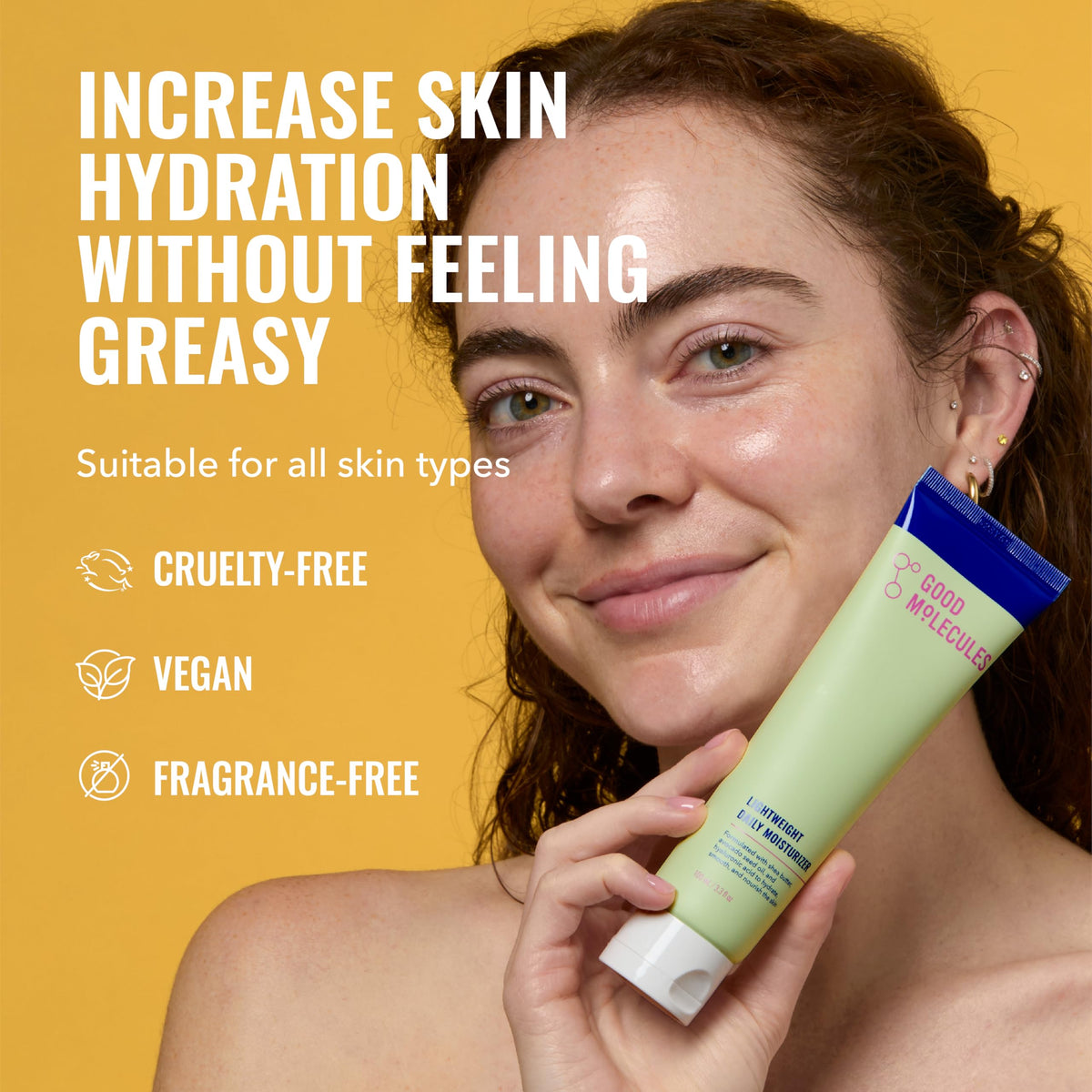 Good Molecules Lightweight Daily Moisturizer Face Cream - 100 ml / 3.38 fl oz - Non-Greasy Facial Moisturizer