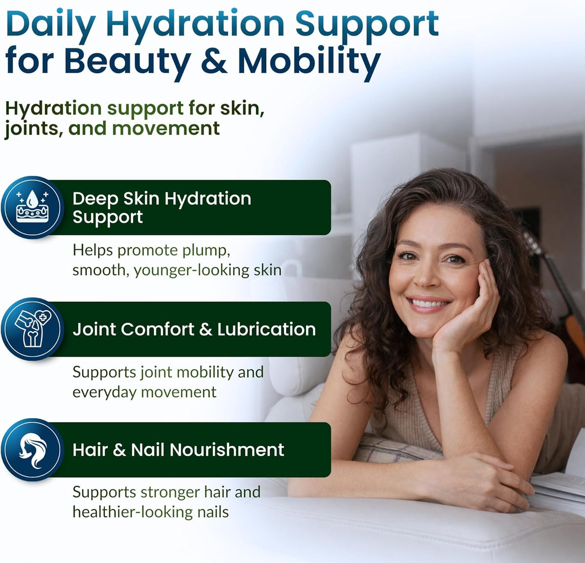 ForestLeaf Hyaluronic Acid Supplements - 100mg High Bioavailable Dietary Hyaluronic Acid Powder Capsules + 50mg VIT C - Supports Skin Hydration, Joint Lubrication, Anti-Aging, Hair & Nails - 120 Caps