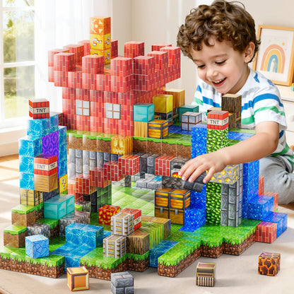 ZDRKWSM Magnetic Blocks Toys for Kids, 200PCS Magnetic Building Blocks, STEM Montessori Sensory Stacking Toy for Boys Girls Age 3 4 5 6 7 8 9 10, Christmas Birthday Gifts for Boys and Girls Age 3+
