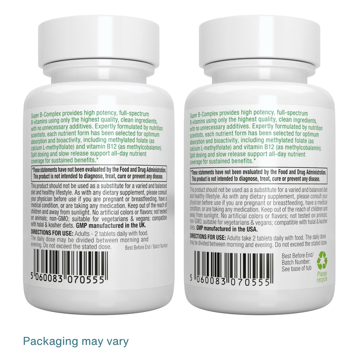 Igennus High Absorption Super B-Complex Methylated & Active B Vitamins - Sustained Release, Clean Label, Energy, Mood & Cognitive Performance, Methylfolate & Methyl B12, Lab Verified, 60 Tablets