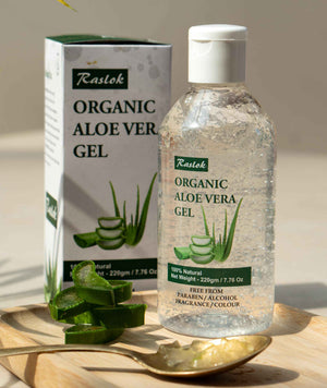 Raslok Aloe Vera Gel - 99% Pure Natural Aloe Gel For Moisturizing Face Skin & Hair Care,Durable Moisturizing Hydrating Soothing, Non-Sticky (7.7 OZ)