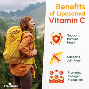ForestLeaf Liposomal Vitamin C 1400mg Capsules - High Dose Vitamin C Liposomal Supplement w Coconut Oil Fatty Acids - Fast Absorption - Immune Support, Antioxidant