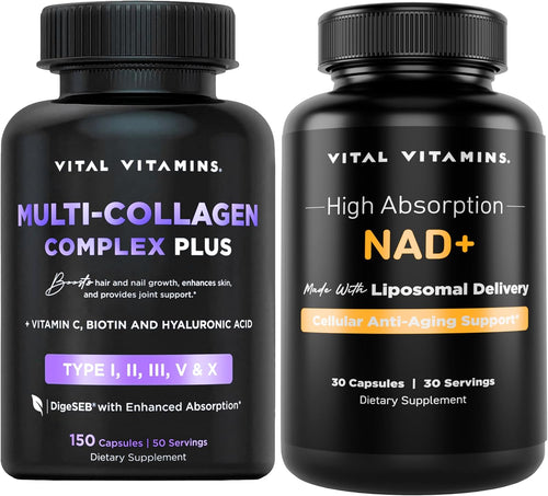 Vital Vitamins Multi Collagen Complex Plus + NAD+ Supplement