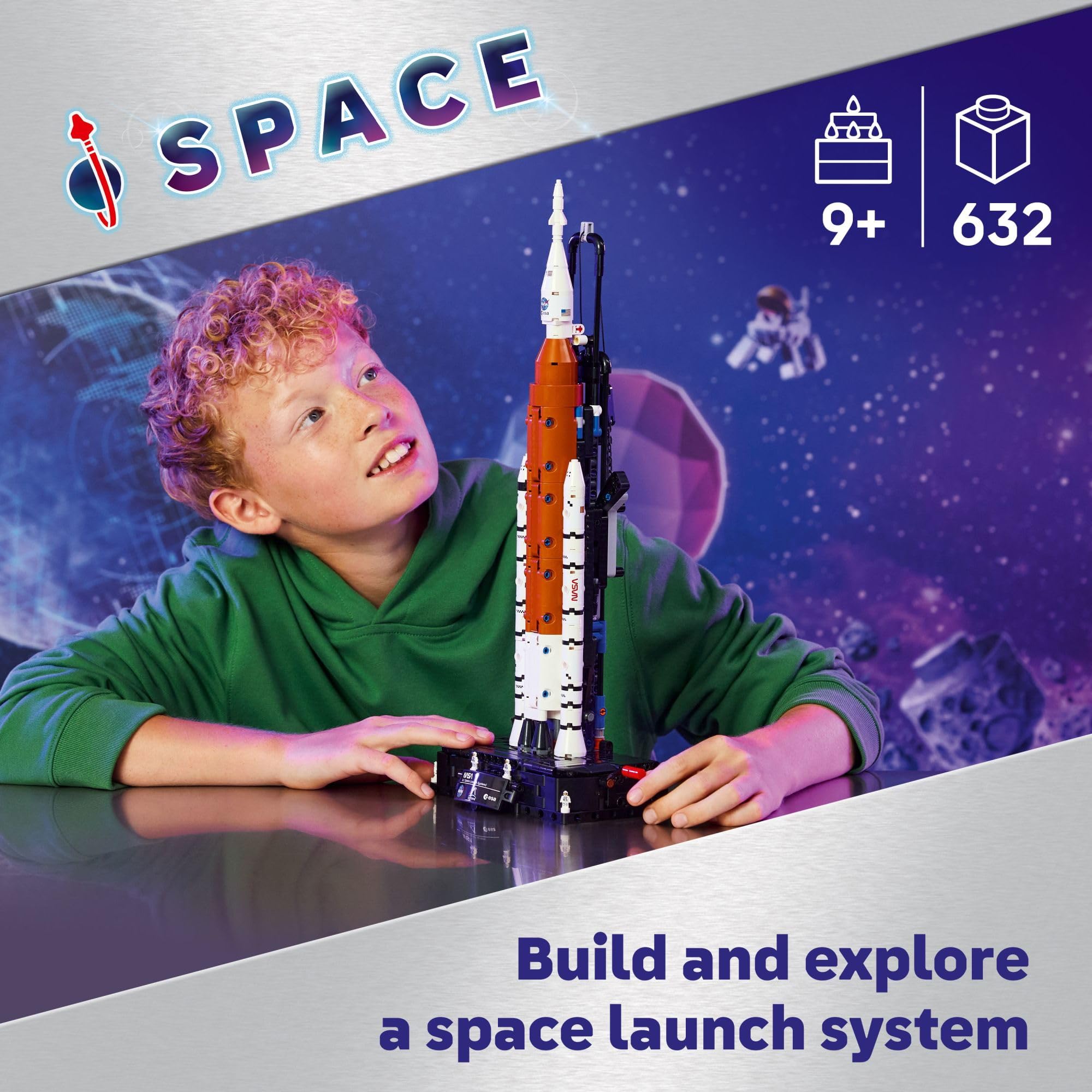LEGO Technic NASA Artemis Space Launch System Rocket Building Toy for Boys & Girls - STEM Learning & Space Toy W/3-Stage Launch Function for Kids, Ages 9+ - Idea for Birthdays - 42221