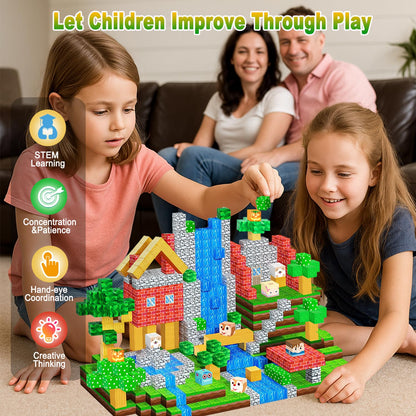 carlle Magnetic Building Blocks 160PCS Magnet Cubes Toys, Build 3D Forest World Set, STEM Montessori Sensory Toys for Kids Boys and Girls Ages 3-5 4-8