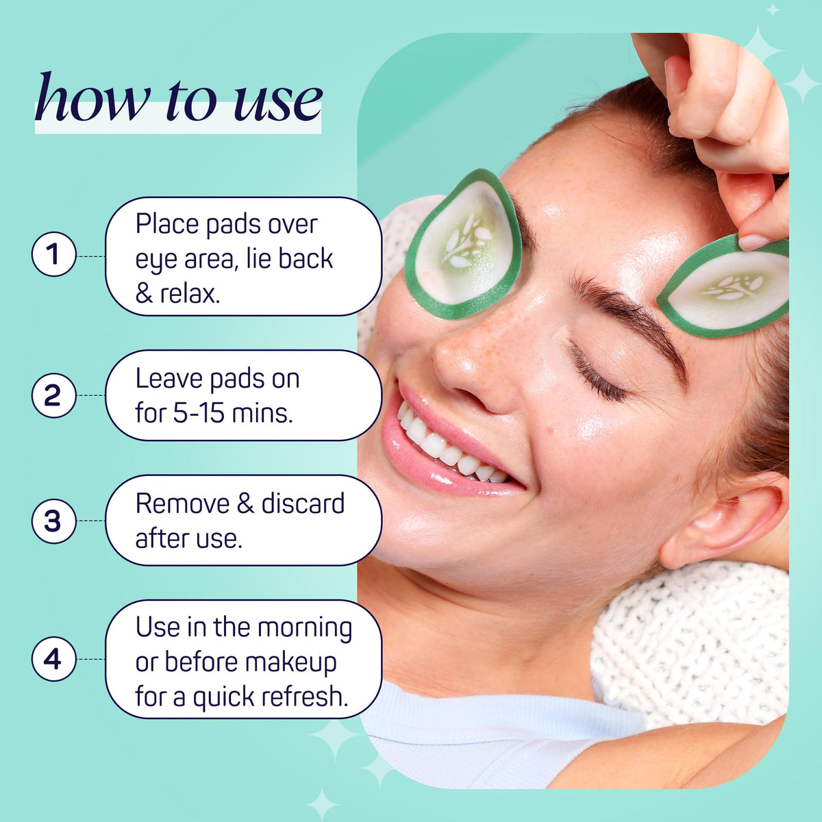 SpaLife Cooling Cucumber Eye Pads – 48 Under Eye Patches for Dark Circles, Puffy Eyes & Daily Depuffing Treatment