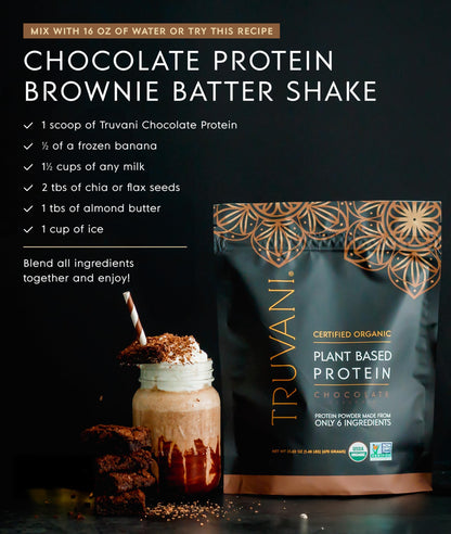 Truvani Organic Plant Based Protein Powder - Strawberry - 10 Servings - Vegan - 20g Pea Protein - Single Serving Travel Packets - Keto - Gluten & Dairy Free - Low Carb