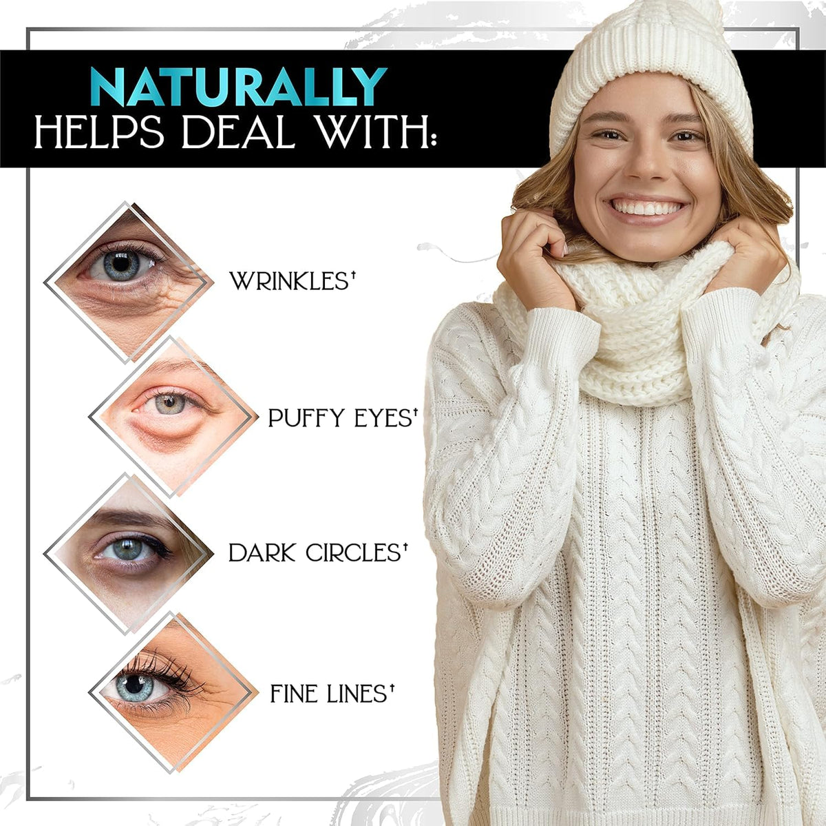 Under Eye Patches - Collagen, Caffeine & Hyaluronic Acid (30 Pairs)