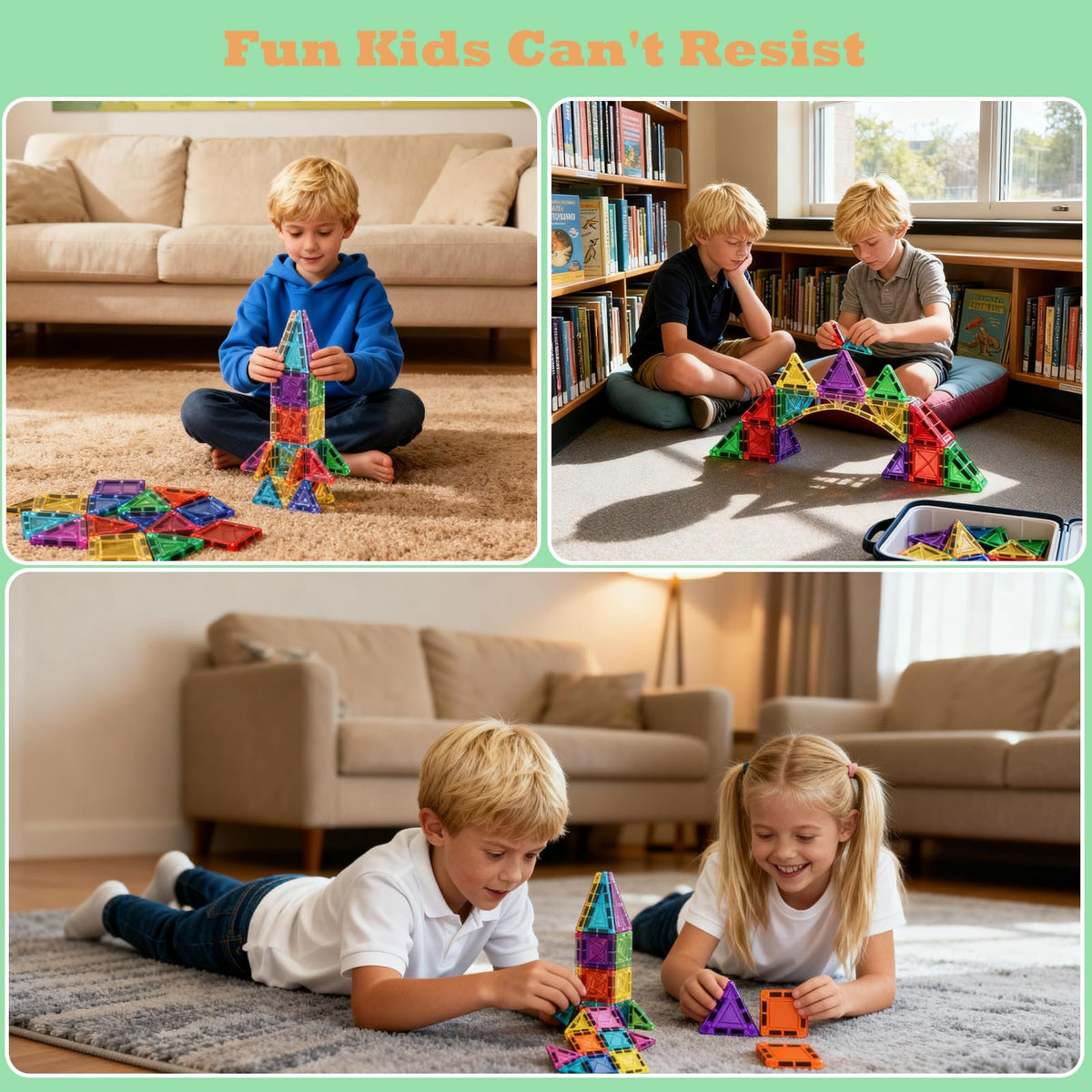 60PCS Mini Magnetic Tiles Building Blocks Set with Portable Iron Case, STEM Travel Toys for Kids Ages 3+, Educational Magnet Construction Puzzles for Boys and Girls,Toddler Puzzle Birthday Gift Toys