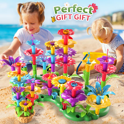 Garbo Star Girl Toys for 3 4 5 6 Year Old Girls Birthday Gift, Flower Garden Building Toys Set for Girls Toddlers Kids Ages 3-5, Building Educational Stem Toys