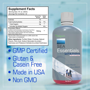 Wellgenix Sea Essentials Liquid Mineral Dietary Supplement with Trace and Macro Minerals and Coral Calcium – Sea Berry Flavor – 32 fl oz WellgenixBuy Supplements Australia