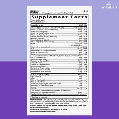 GNC Women’s Active Multivitamin Caplets, Clinically Proven, Complete Nutrition, Exercise Recovery, Energy Production, Bone Health, Beauty, Immune, Iron, Zinc, Biotin, 90 Capsules