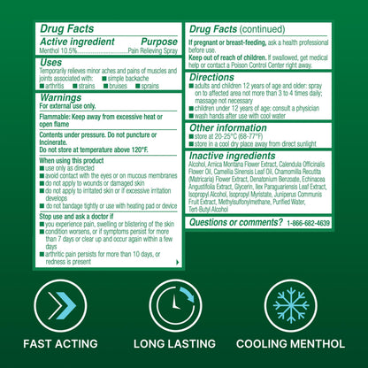 Biofreeze Pain Relief Spray, 3 oz. Aerosol Spray, Colorless