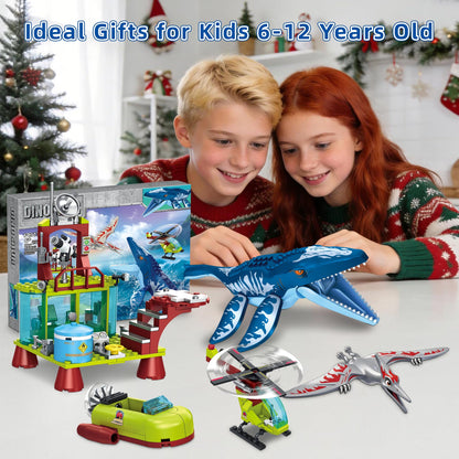 Ocean Explorer Mosasaurus Dinosaur Building Set Toys for Kids Boys Age 6-12