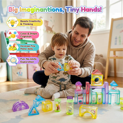 33PCS Soft Sensory Building Blocks for Toddlers, House Garden Gummy Bloc