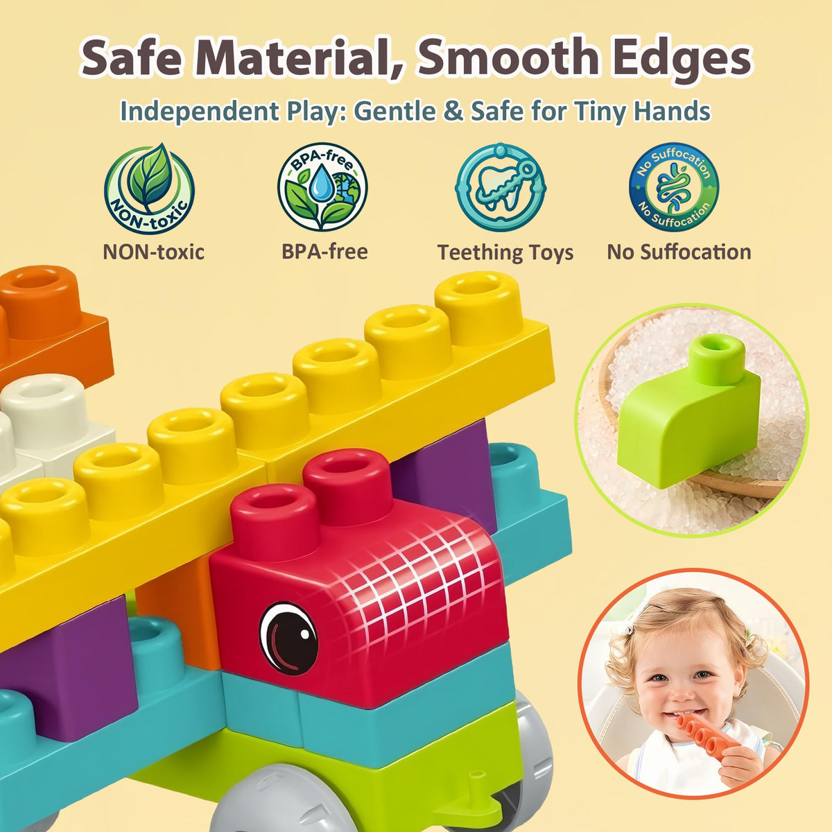 83 PCS STEM Soft Building Blocks Set for Toddlers 18 Months+, Large Construction Stacking Blocks with Storage Box, Educational Preschool Toy to Develop Creativity, Imagination and Fine Motor Skills