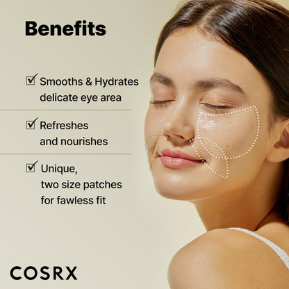 COSRX Advanced Snail Hydrogel Eye Patch - 60 Patches - Hydrating Snail Mucin Gel Serum Mask for Fine Lines & Puffiness