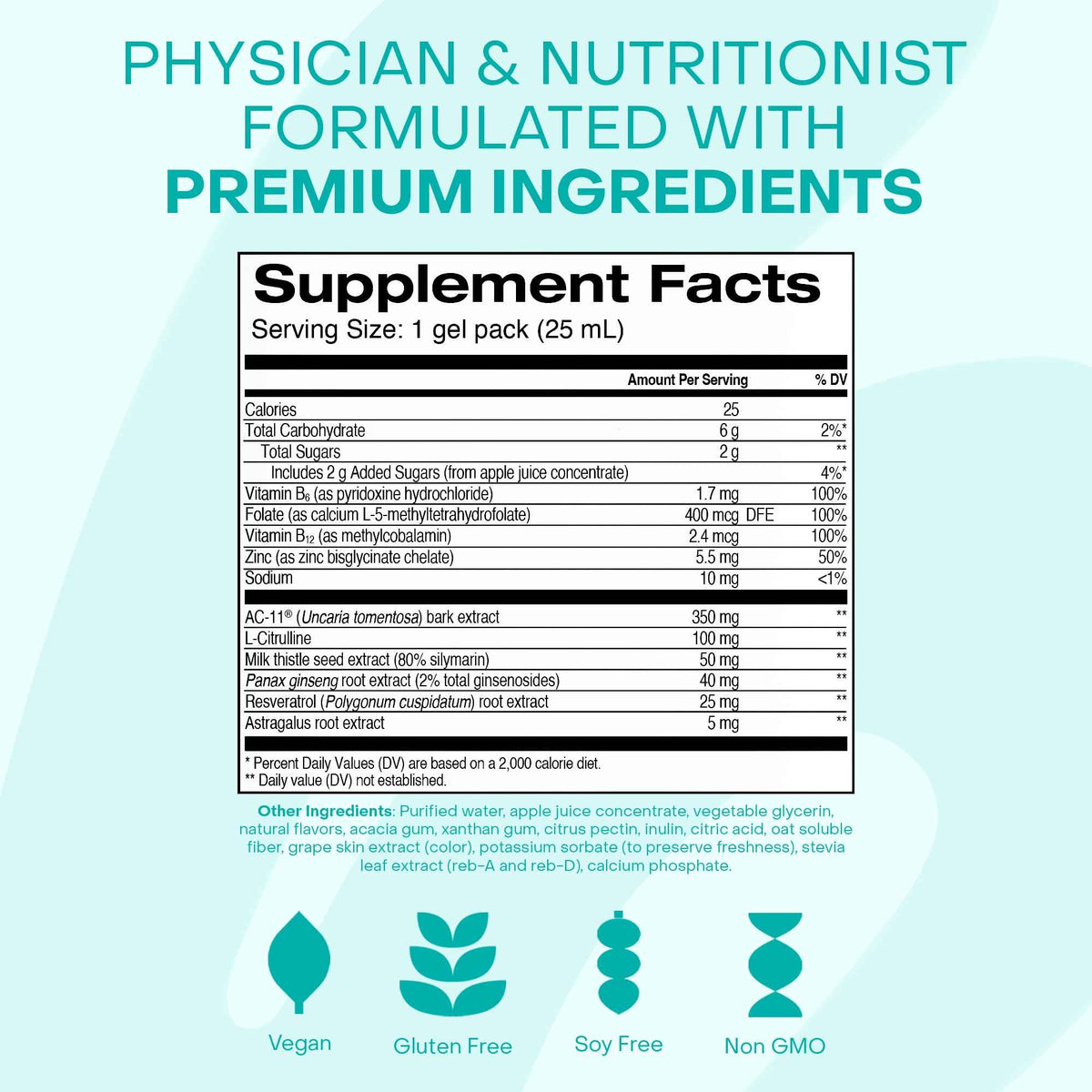 HealthyCell Telomere Length Supplement - Anti-Aging Telomere Lengthening Supplements with Phytonutrients & Vitamins for Cellular Health - AC-11, Astragalus & Resveratrol - 30 Gel Packs, Grape Flavored