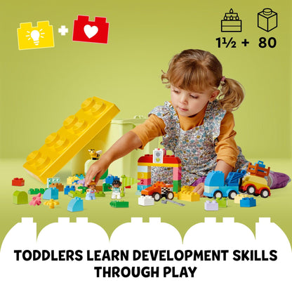 LEGO DUPLO Classic Cars and Trucks Brick Box Building Blocks - Learning & Educational STEM Toys for Toddlers, Ages 1.5+ Years - Develops Fine Motor Skills - Gift for Toddler Birthday - 10439