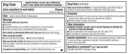 Cos7 Kirkland Signature Doxylamine Succinate Tablets ,25mg Nighttime Sleep AID - 2 X 96 Tablets (192 Tablets Total)