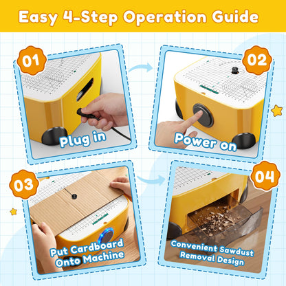 Resosese Cardboard Cutter for Kids, 160+ Pcs Kid Safe Electric Cardboard Cutting Tool Set, DIY Craft Building Tool with Overheat Protection, STEM STEAM Building Toy for Boys and Girls Ages 6+