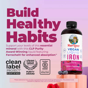 MaryRuth’s Liquid Iron - Iron Supplement for Women Men & Kids - Red Blood Cell Formation - Oxygen Support - Energy Metabolism - Ages 4 & Up - Sugar Free - Vegan - Non-GMO - Gluten Free - 15.22 Fl Oz