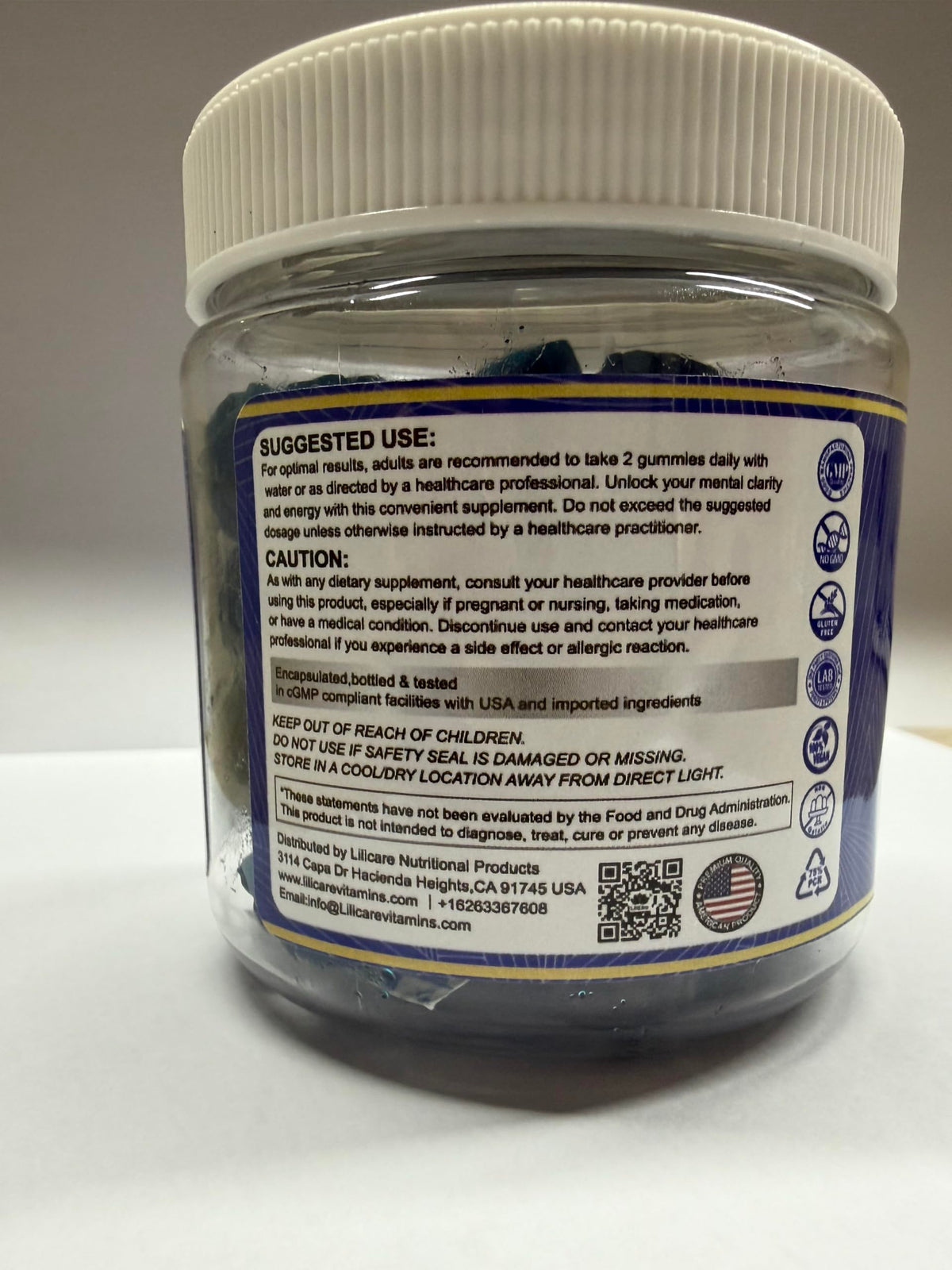LILICARE Methylene Blue Gummies for Humans - Fast-Absorbing, Vegan, 120 Counts