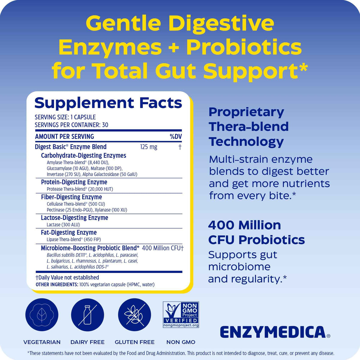 Enzymedica Digest Basic + Probiotics - 90 Caps