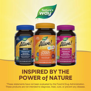Nature's Way Alive! Children's Premium Gummy Multivitamin, Gluten Free, Made with Pectin, 90 Gummies Nature's Way