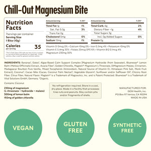 GEM Calm Bite | Supports Calm Mind & Clarity | Magnesium L-Threonate, Golden Chlorella, Lemon Balm | Holistic Non-Habit Forming | Gluten Free, Soy Free, Banana Cinnamon (7 Count) GEMBuy Supplements Australia