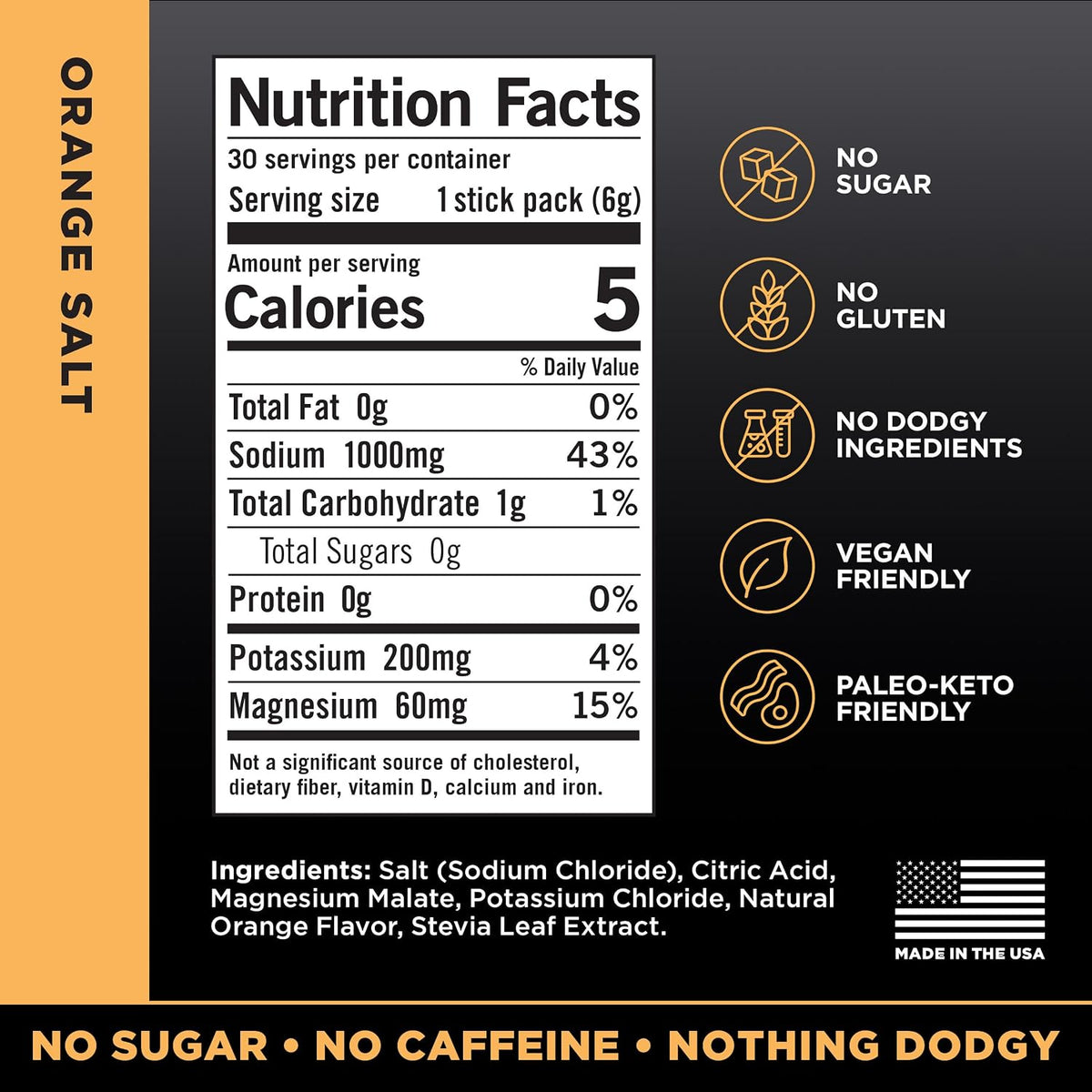 LMNT Zero Sugar Electrolytes - Orange Salt - Drink Mix - 30-Count