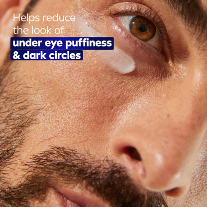 NIVEA MEN Age Defense Eye Cream (0.5 Fl Oz) - 24H Hydrating Under Eye Cream with Hyaluronic Acid for Wrinkles & Dark Circles