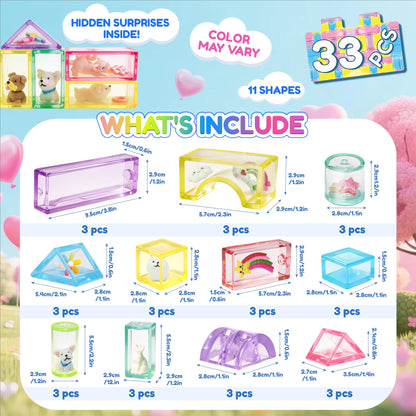 33PCS Soft Sensory Building Blocks for Toddlers, House Garden Gummy Bloc