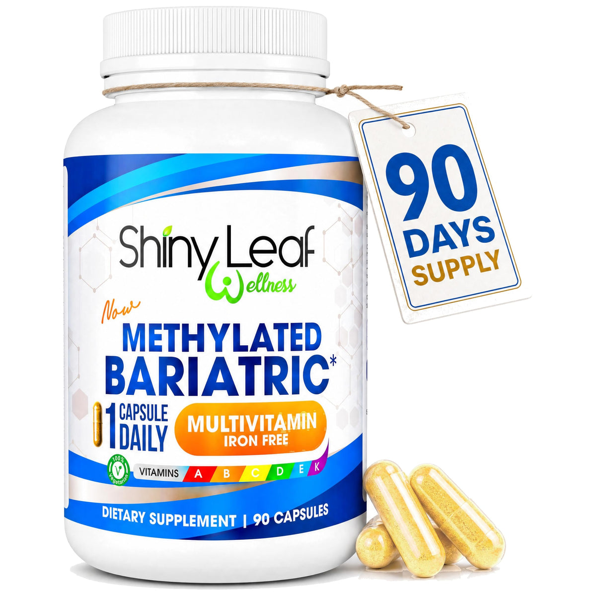 Shiny Leaf Bariatric Multivitamin Without Iron, Methylated B12, 90 Count