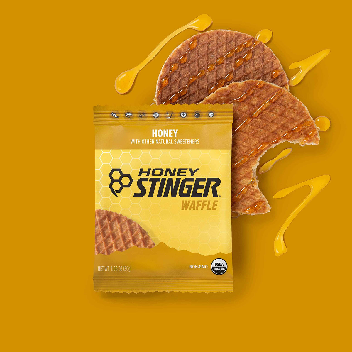 Honey Stinger Organic Honey Waffle, Energy Stroopwafel for Exercise, Endurance and Performance, Sports Nutrition for Home & Gym,