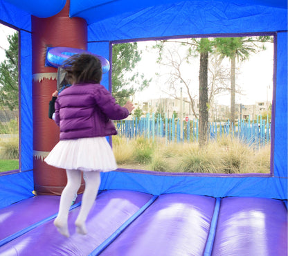 HeroKiddo 14’x18’ Enchanted Forest Inflatable Bounce House with Dual Lane Slide Combo, Built-in Basketball Hoop and Blower, 14.5' Tall Commercial PVC Jumper for Kids and Adult, Indoor & Outdoor