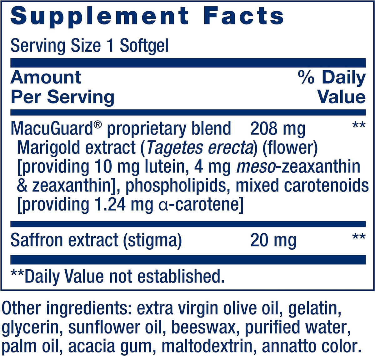 Life Extension MacuGuard Ocular Support with Saffron - Eye Health Supplement for Healthy Vision - with Lutein, Meso-zeaxanthin, zeaxanthin, Saffron - Gluten-Free, Non-GMO - 60 softgels - Eye Health Supplement for Healthy Vision with Lutein, Meso-Zeaxanthi